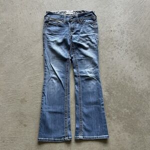 Ariat Real Jeans Womens Size 28s Blue Light Wash Denim Flare Bootcut